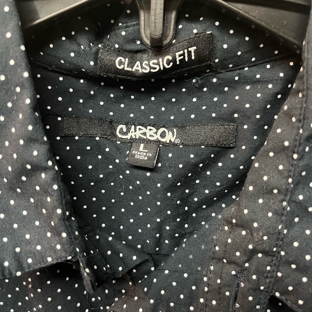 Carbon Men's Navy Polka Dot Shirt - Picture 2 of 4
